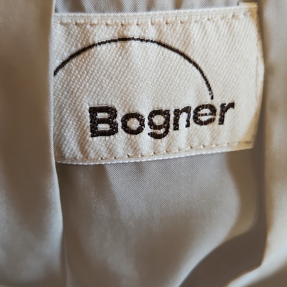 Vintage Bogner 100% Trevira Pleated Midi Skirt Size 8 Beige High Waist - Picture 5 of 7